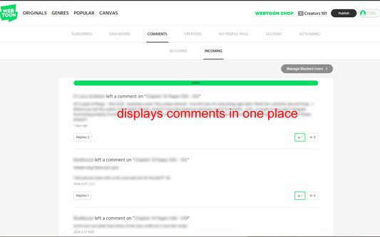 View new comments in the INCOMING tab.