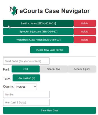 The UI makes it easy to save case information, then click the case button to swiftly navigate to the case jacket.
