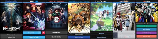 collage of the supported websites