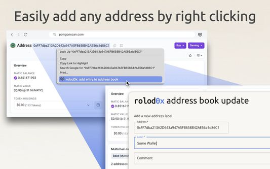 Easily add any address by right clicking