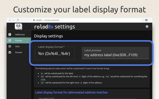Customize your label display format