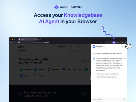 Access your knowledgebase AI agent in your browser
