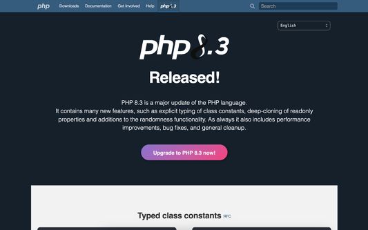 The PHP 8 page