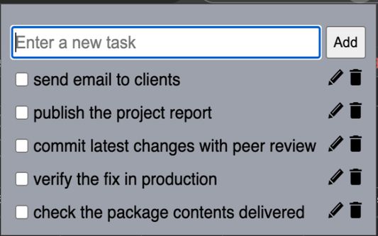 lists of tasks added