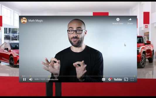 Vsauce playing over a Toyota commercial.
