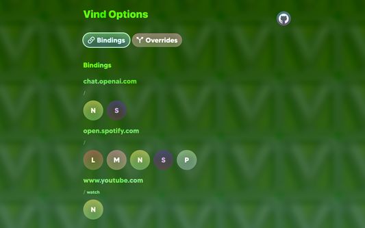 Vind options page