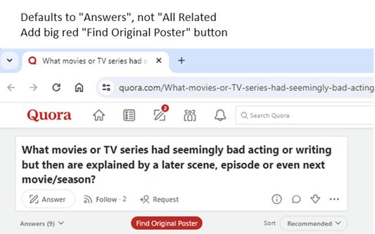 Answers only, adds Find Original Poster button