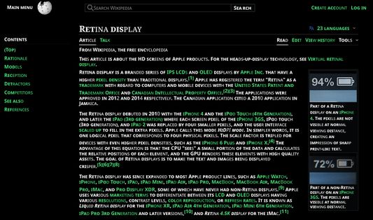 Reverse colors, ALL CAPITALS and Start 3 letters bold on wikipedia