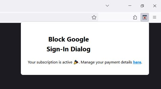 Your subscription will show as active when clicking the extension icon, upon successful payment.