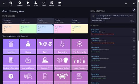 The homepage, with a theme and font applied.