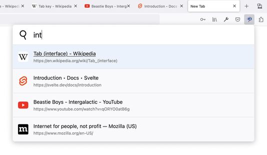 Quick overview of all open tabs
