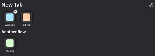 The standard view of the new-tab replacement.