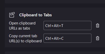 Clipboard to Tabs keyboard shortcuts (upcoming)