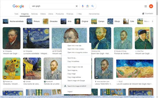 Right-click the image and select "Search this image at ALBUM"