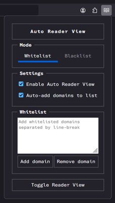 Add-on settings.
