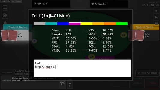 Notes, colors & HUD stats.