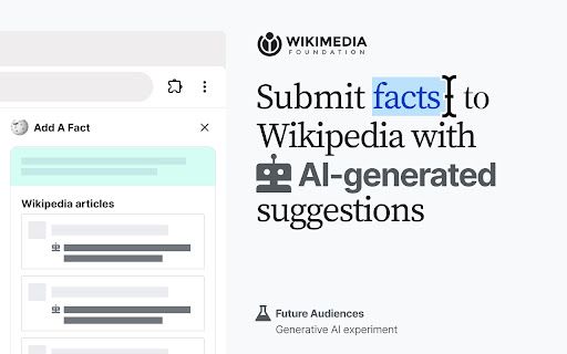 Submit facts to Wikipedia with AI-generated suggestions