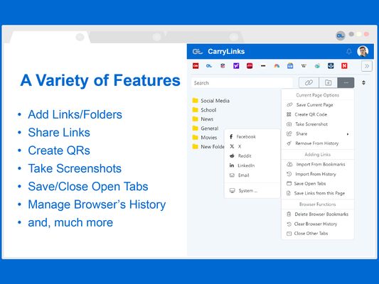 Many features beyond what browsers offer