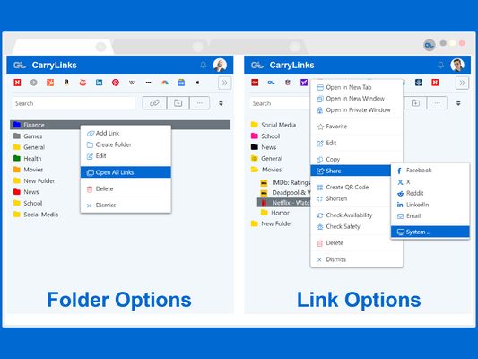 Easily manage your folders and links
