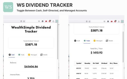 Add-on toggle between Cash, Managed and Self-directed accounts.