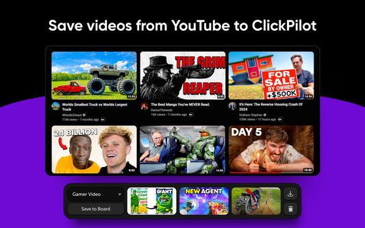 save videos from YouTube on ClickPilot