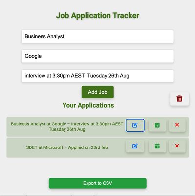 Add/Edit a Job Application