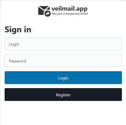 Login screen