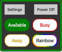 Set your busy light status with a click of a button and see the status in your toolbar