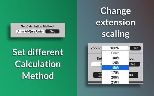 Set different calculation method and extension scaling