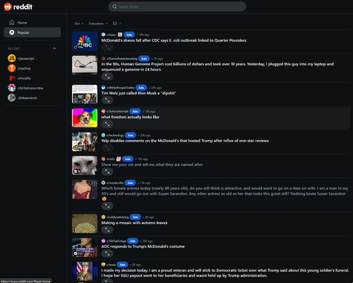 reddit - only posts, search, and recently visited subs