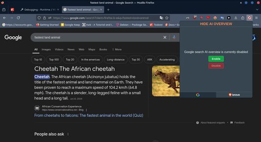 AI Overview enabled (default)