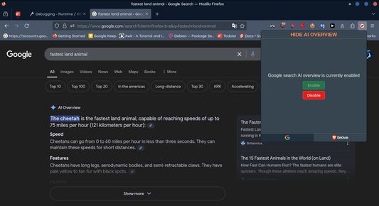AI Overview disabled