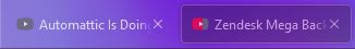 Shows two tabs, one with an unwatched video, one with a partially watched video