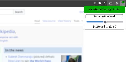 Extension with an open popup and dark theme