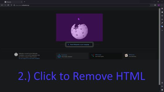 Click a highlighted HTML Element to Remove it.