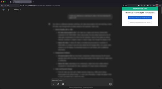 Select a conversation and wait for it to finish loading. Click on the extension icon to get started.