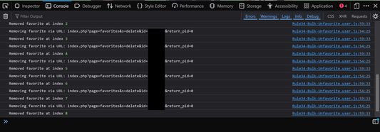 console screenshot