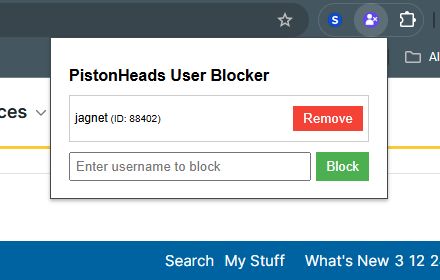 Optionally, manually enter usernames to block. Remove any existing blocked users if you want to.