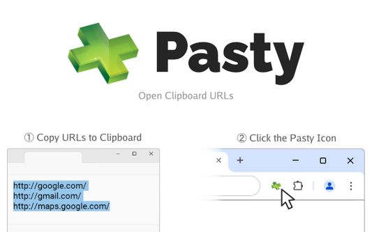 To use Pasty, just copy the URL to your clipboard and click the icon.