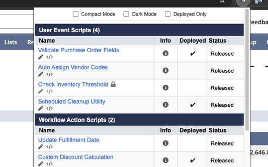 Scripts List