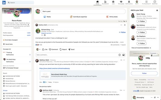 Linkedin Full screen example 2