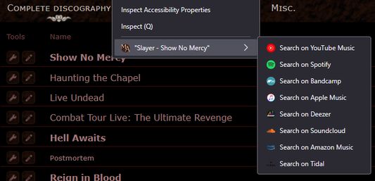 Image of the added buttons to the context menu in action.