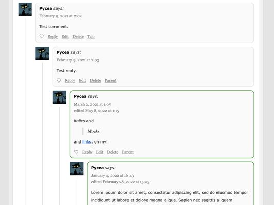 Comments using the old SSC styling