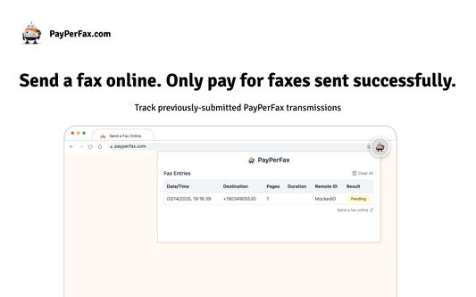 PayPerFax: Send a fax online browser extension