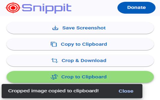 Crop a screenshot directly to your clipboard to share with someone, or post in a document!!
