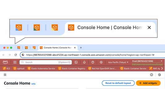 Favicons with AWS Peacock Management Console applied