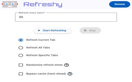 The main view of Refreshy!