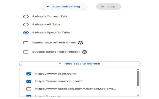 Different abilities for refreshing tabs!