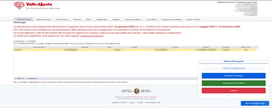 Dal menu principale puoi decidere se registrare nuove presenze su VIT oppure inviare le schedine già registrate alla questura.