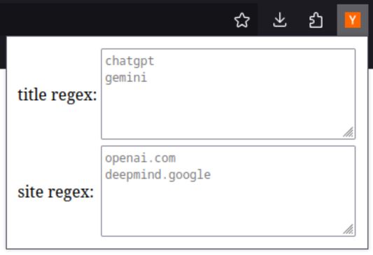 Set filters using regex.